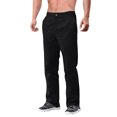 thumbnail image 3 of Men's Cotton and Linen Solid Color Casual Trousers, Straight Leg Long Pants for Relaxation and Daily Comfort,Black,S, 3 of 5