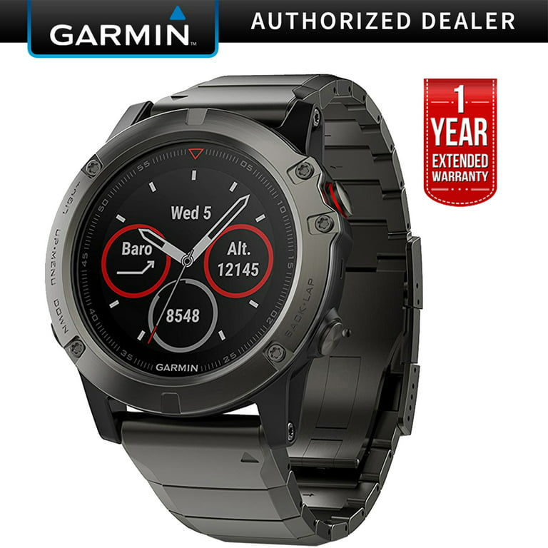 Garmin Fenix 5 Sapphire Multisport 47mm GPS Watch - Slate Gray with Metal  Band (010-01688-20) + 1 Year Extended Warranty