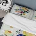 thumbnail image 4 of Designart "Geometric Hexagon and Circle II" Modern Bedding Covert Set - Abstract Geometric Blue Abstract Bed Set With 2 Shams, 4 of 6