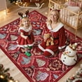 thumbnail image 5 of Moynesa 5'x7' Christmas Area Rug for Living Room, Xmas Tree Modern Rug Kitchen Rug Washable Rug Non Slip Moroccan Carpet Holiday Decor Geometric Soft Accent Rug for Bedroom Dining Room, Red, 5 of 12