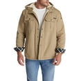 thumbnail image 3 of DYMADE Men Winter Warming Plush Hooded Thin Puffer Jacket Coat, 3 of 6