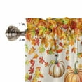 thumbnail image 5 of Valances for Windows Thanksgiving Pumpkin Rod Pocket Cafe Window Treatments Valance Curtains for Kitchen Bathroom Laundry Basement Windows 42"x12", 5 of 6