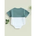 thumbnail image 4 of Bagilaanoe Newborn Baby Girl Boy Rompers Contrast Color Short Sleeve Bodysuits 3M 6M 12M 18M 24M Infant Casual One Piece Short Jumpsuit, 4 of 8