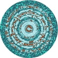 thumbnail image 1 of Ahgly Company Indoor Round Patterned Greenish Blue Green Area Rugs, 7' Round, 1 of 6
