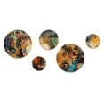 thumbnail image 2 of Designart "Geometric Vibrations Orange and Blue II" Modern Geometric Metal Wall Art Set of 5 Piece, 2 of 5