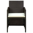 thumbnail image 4 of vidaXL 4 Piece Patio Lounge with Cushions Set Poly Rattan Brown, 4 of 11