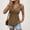 Brown, variant on Vest Tops for Women Solid Summer Casual Kink Front Gathered V-Neck Sleeveless Top