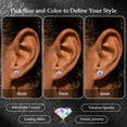 thumbnail image 4 of Limerencia Titanium Hypoallergenic CZ Flat Back Stud Earrings for Women 20G F136 Implant Grade, 6-Prong Nickel-Free Flat Screw Back, Cartilage Tragus Earring, 24H Comfort Wear for Sensitive Ears, 4 of 6