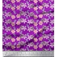 thumbnail image 1 of Soimoi Purple polyester Crepe Fabric Leaves & Flower Floral Fabric Prints By Yard 42 Inch Wide, 1 of 3