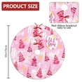 thumbnail image 2 of Christmas Tree Skirt,Pink Christmas Tree Christmas Tree Decor with Red Ribbon Ties,Round Shape,Christmas Decorations for Home 30"x30", 2 of 7