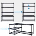thumbnail image 5 of Pachira 48" x 72" 5 Shelf Steel Shelving for Home/Office Organizing, Black, 5 of 8