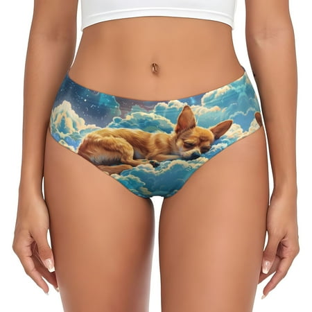 Womens Underwear - Artistic Starry Sky Cloud Dog No Show Seamless Underwear for Women  Stretch Women s Panties  Hipster Soft Comfort Ladies Panties Bikini Underwear Briefs