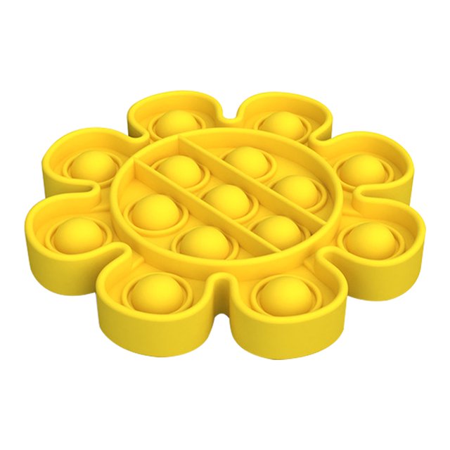 Worallymy Kids Desktop Juguete educativo Bubble Sensory Stress Reliever Silicona Press Game Tool Flower Yellow Worallymy JD735805467