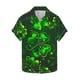 thumbnail image 3 of Ceisia Men's St. Patrick's Day Halo Four-Leaf Clover Print Short Sleeve Turndown Collar Stretch Casual Shirt Dark Gray XL Gifts, 3 of 5
