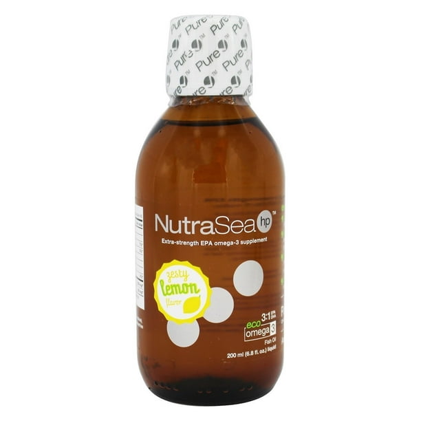 Ascenta Health NutraSea HP Liquid ExtraStrength EPA Omega3 Supplement Zesty Lemon Flavor 6