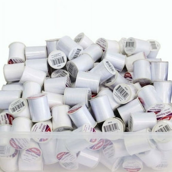 24 Pack Bulk Buy Allary 100% Polyester 200 Yds Sewing Threads White