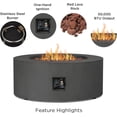 thumbnail image 4 of Real Flame Aegean 36" Round Steel Propane or Natural Gas Fire Pit Table in Weathered Slate, 4 of 9