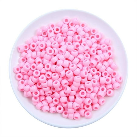 

Bango 500pcs 6*9mm Acrylic Solid Round Barrel Beads With 4mm Hole For Making Keychains Bracelets Necklaces Jewelry Making Accessories DIY Crafts Show Your Personality V#Pink