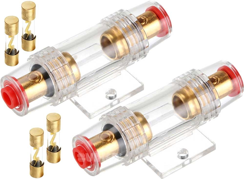 Vixen Air In-line Waterproof Holder with Four 60A AGU Type Fuses For Car Audio/Alarm/Amplifier/Compressors (2-PACK) VXA7260-2