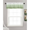 thumbnail image 3 of Sage Green White Ombre Kitchen Valances for Windows Farmhouse Linen Window Valance Curtain for Living Room Window Treatment Country Modern Stripes Lines Valance Rod Pocket Topper Drape, 42 x 12 Inch, 3 of 6
