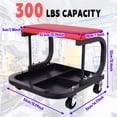 thumbnail image 2 of VANCUS Rolling Garage Shop Seat has casters, 330 lbs with Tool Tray Rolling Padded, Creeper Seat for Garage, Shop, Auto Repair, Black & Red, 2 of 15