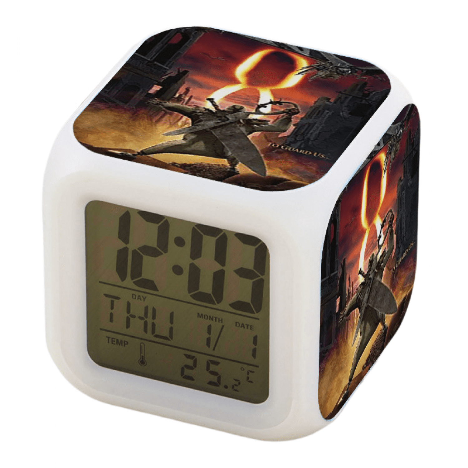 AVEKI Robot Alarm Clock for Kids Room, LED Digital Bedroom Alarm Clock