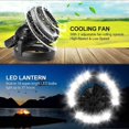 thumbnail image 2 of Linterna de camping LED portátil con ventilador de techo - Ventilador de camping con linterna LED, ventilador de tienda portátil recargable de 18 LED, 2 of 5