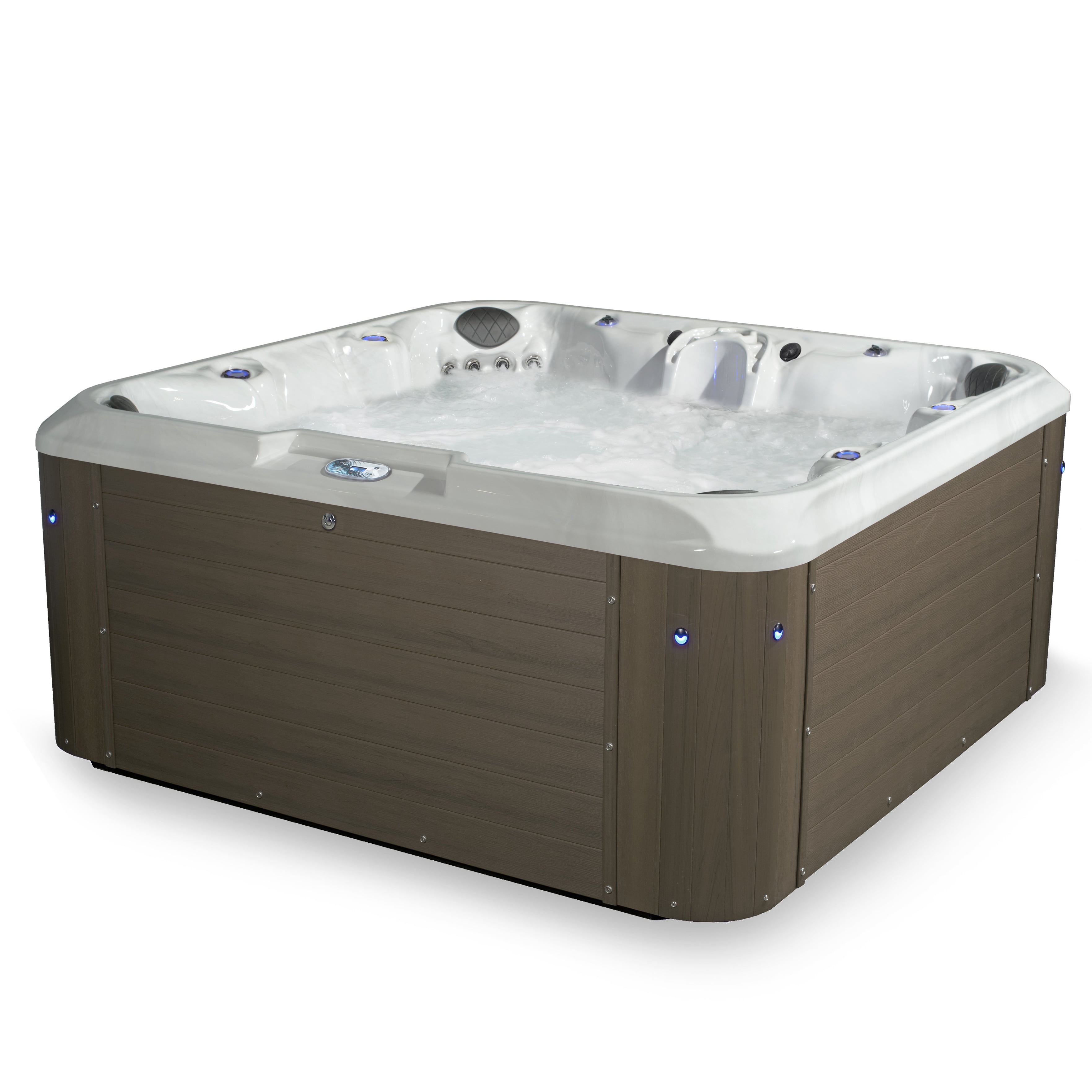Amplified 100-Jets 7-Person Non-Lounger Spa w/Bluetooth Stereo, 3 Pumps by Aqualife by Strong Spas
