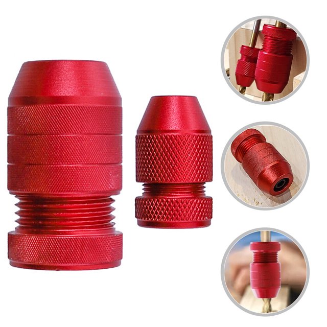 WEUVEB 2Ud Collar Ajustable De Aluminio Para Brocas De Taladro En Madera Con Textura Antideslizante