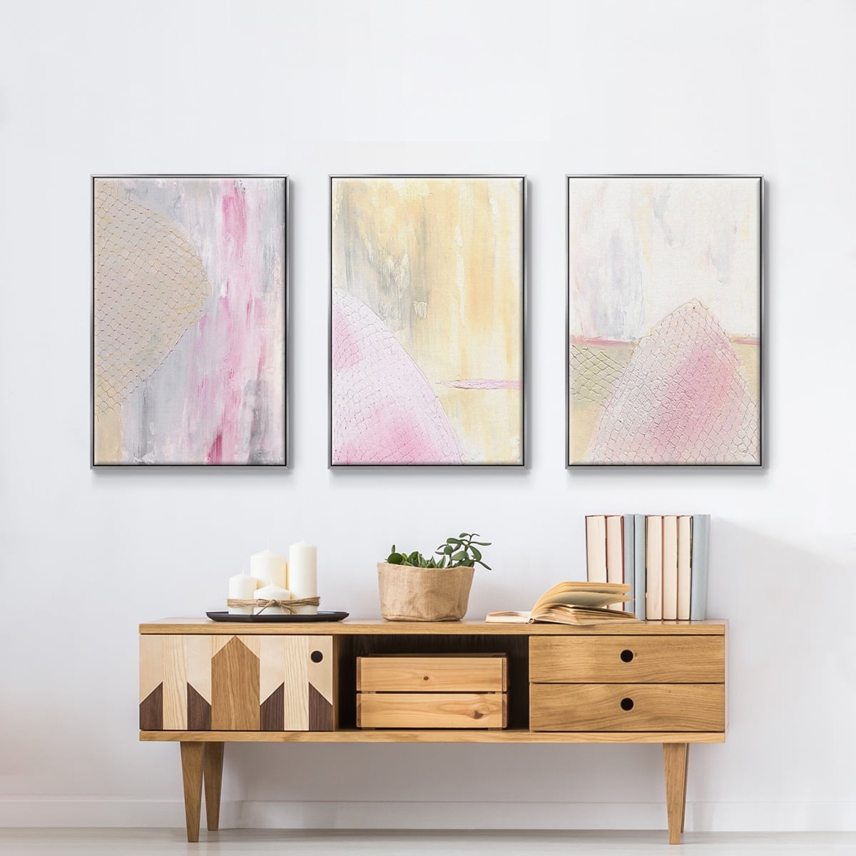 Get Sweet I - Framed Premium Gallery Wrapped Canvas L Frame 3 Piece Set - Ready to Hang