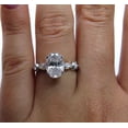 thumbnail image 5 of HeartsAndYou 3ct Oval Cut Moissanite Accents Solitaire Engagement Ring for Women 18k White Gold over Silver, 5 of 6
