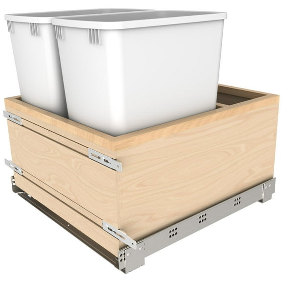 Rev-A-Shelf 4Vlwcsc-1527Dm-2 Value Line 11-1/2" Wide Wood Bottom Mount Double 27 Qt Built