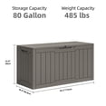 thumbnail image 3 of DEXTRUS 80 Gallon Outdoor Resin Deck Box with Side Handles, Weatherproof & Lockable Patio Furniture Storage, Light Brown, 3 of 10