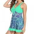 thumbnail image 2 of Womens Tankini Swimdress with Boyshorts Two Piece Vintage V Neck Bowknot Bathing Suit Dress Swimsuit Swimming Suits, 2 of 6
