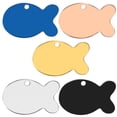 thumbnail image 2 of 100PCS Personalized Pet ID Tag Fish Shape Stainless Steel Blank Engraved Pendant Accessories Key Ring Gift ShopWise Round, 2 of 12