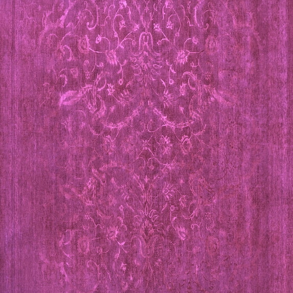Ahgly Company Indoor Square Oriental Purple Industrial Area Rugs, 8' Square