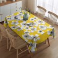 thumbnail image 2 of Pioneer Flower Floral Print Pattern Rectangle Tablecloth 60"x84",Waterproof Polyester Rectangle Table Cloth, Wipeable Spillproof Polyester Tablecloth for Dining, Camping, Indoor and Outdoor, 2 of 5