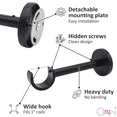 thumbnail image 5 of Curtain rod brackets for wall, 2pcs heavy duty curtain rod holders for up to 1 inch rods, long curtain brackets with installation accessories included, Set of 2, Black…, 5 of 7
