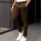 thumbnail image 1 of Pantalones de hombre de color liso ajustados con bolsillos y botones cosidos, pantalones casuales de negocios, pantalones de hombre de longitud completa, 1 of 6