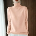 thumbnail image 3 of Levmjia Women's Sweaters Long Sleeve Pure Color Knitted Top Fashion Casual Shoulder Turtleneck Knitwear Blouse, 3 of 5