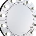 thumbnail image 2 of Rose 32 Inch Round Lighted Mirror 11 Bulb Sockets Faux Diamonds Silver - Saltoro Sherpi, 2 of 5