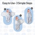 thumbnail image 5 of Gllquen Baby Organic Cotton Swaddle 3-Pack for 0-3 Months Newborn Infant Boys Girls, Blue Elephants, 5 of 11