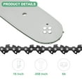 thumbnail image 2 of Uxcell 2pcs 16" Chainsaw Guide Bar  LP .058 Gauge Small Mount Replacement Accessories, 2 of 2