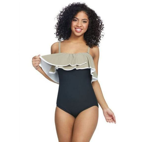 Coco Reef Contours Ruffle Bandeau One Piece Swimsuit, 10/34 D