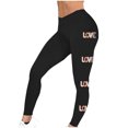thumbnail image 4 of lcziwo Weekly Sale, Workout Leggings for Women Trendy Letter Graphic Print Compression Leggings Casual High Waisted Tummy Control Tight Yoga Pants Black S, 4 of 7