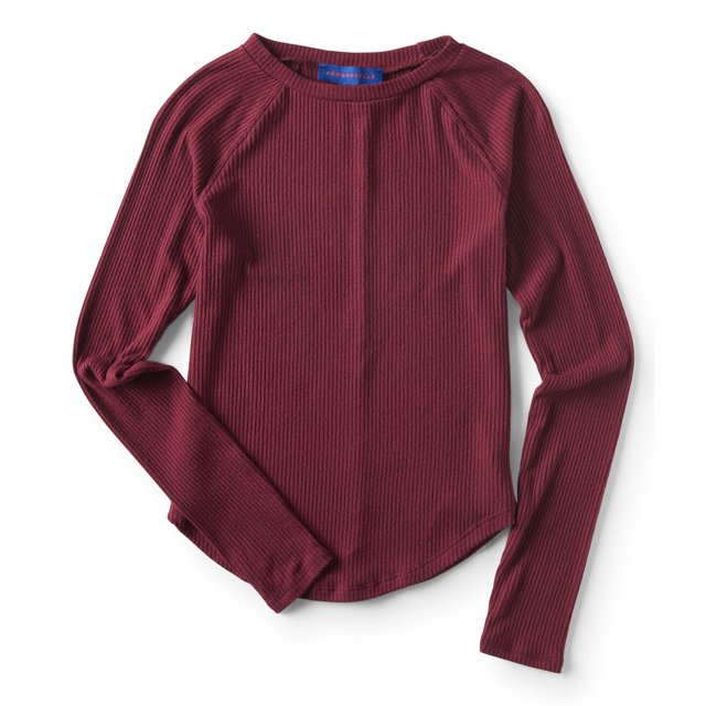 Camiseta básica Aeropostale para mujer con Manga Raglan color morado grande