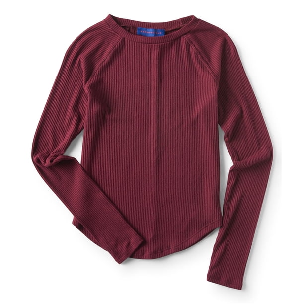 Camiseta básica Aeropostale para mujer con Manga Raglan color morado grande