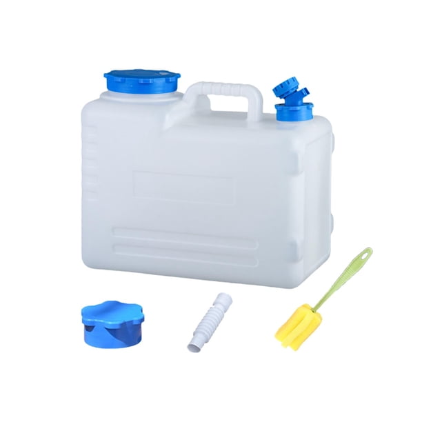 Bidón de agua para camping con grifo, portátil, versátil, vacío, gran capacidad 15 litros, ideal para viajes en autocaravana, viajes en coche y