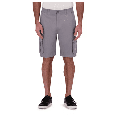 IRON Clothing Co Men's Size 38 Grey Flex Waistband Stretch Twill Multi Pocket Cargo Short