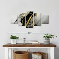 thumbnail image 2 of Elephant Stock Gold Foil Abstract Wall Art - Horizontal Multi Panel Canvas - Living Room Wall Decor - Abstract Multi Panel - Black And Gray Decor - 29" x 12", 2 of 4
